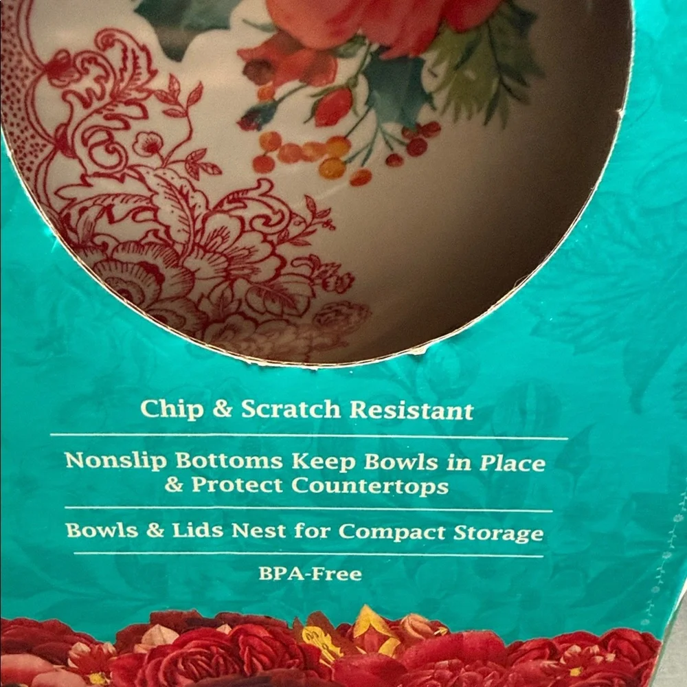 The Pioneer Woman Floral Melamine Bowl Set with Lids - Picture 3 of 6